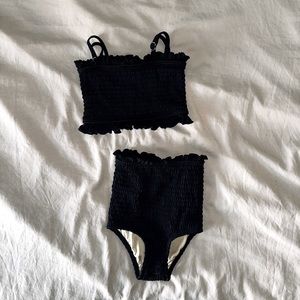 Kortni Jeane 2 Piece Smocked High Waisted Bikini Size 18-24 Month Toddler Swim